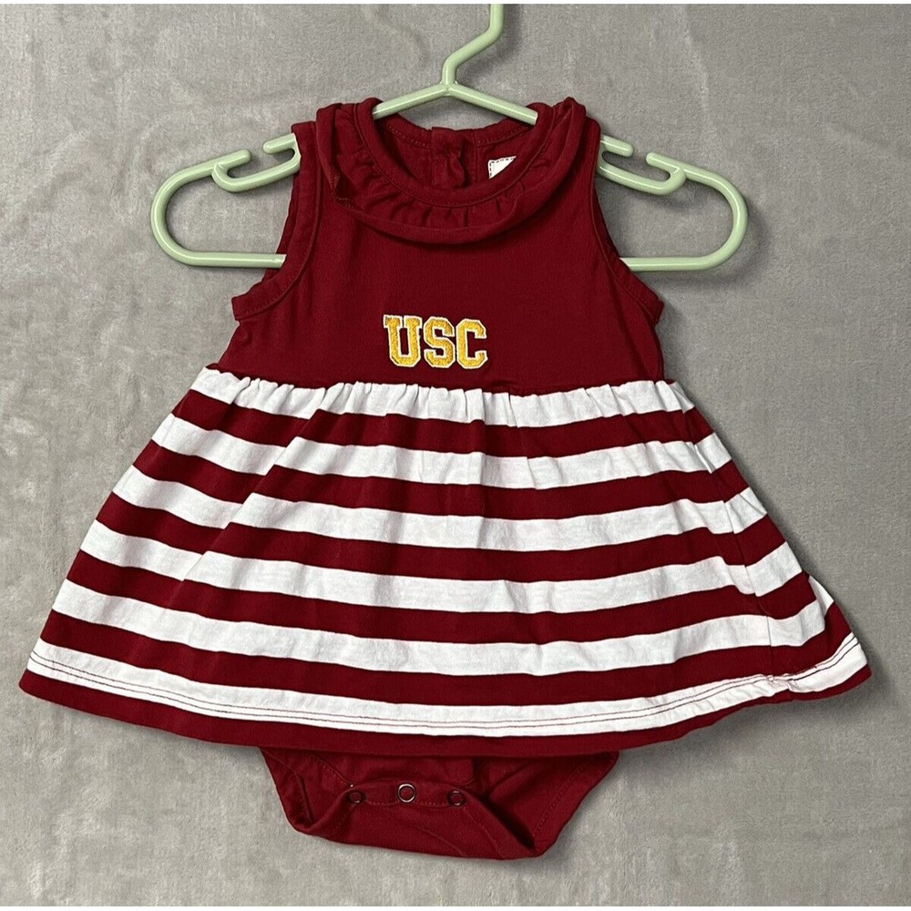 USC Trojans Girls Dress One-Piece Snap Button Closure Size 6M Garb Team SoCal